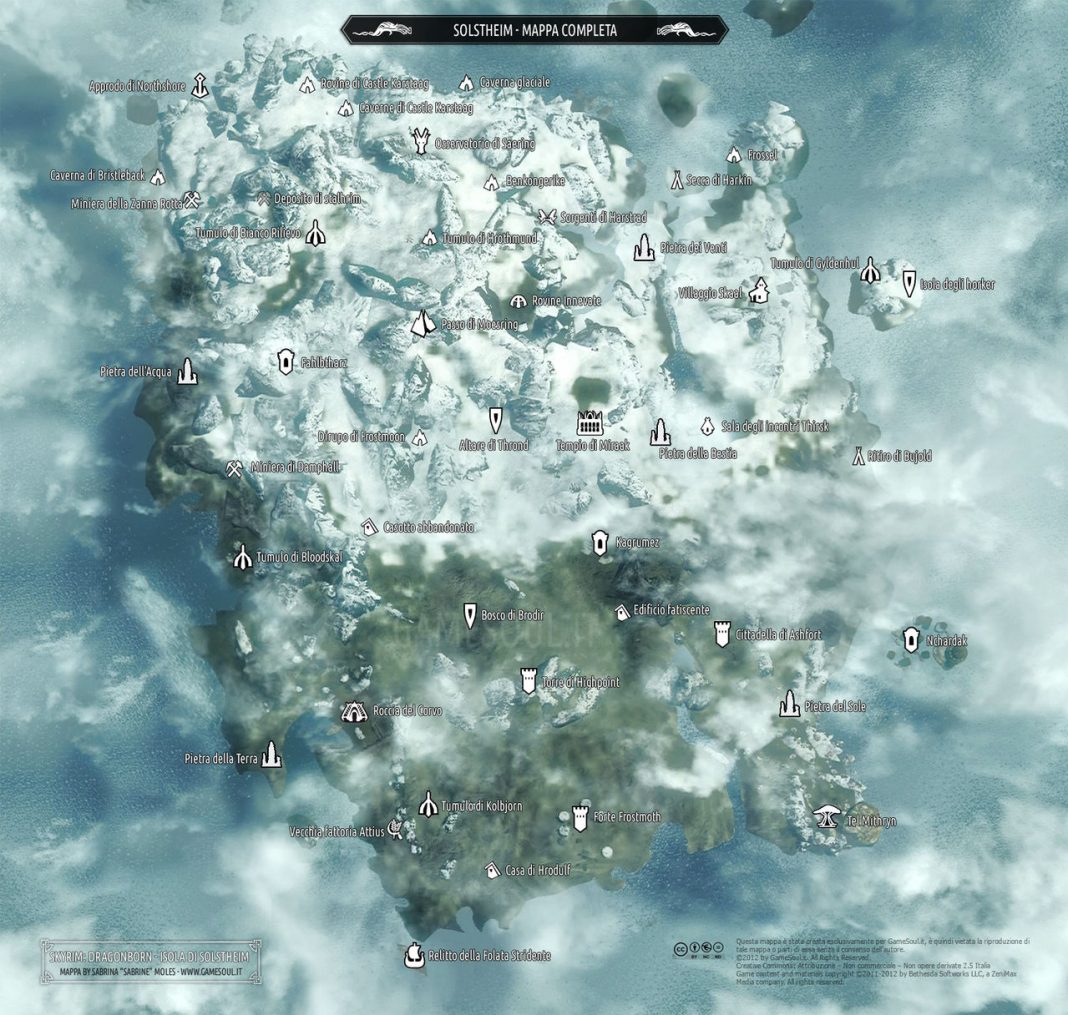 Mappa completa di Skyrim e Solstheim – TuxNews.it