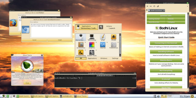 Bodhi Linux 5.0.0 RC Tema Sunshine