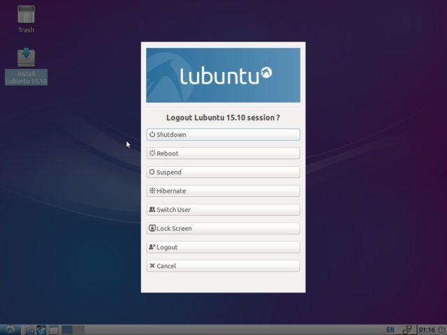 LXDE 0.8.1 su Lubuntu 15.10