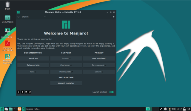 LXDE 0.99.2 su Manjaro 17.1.8