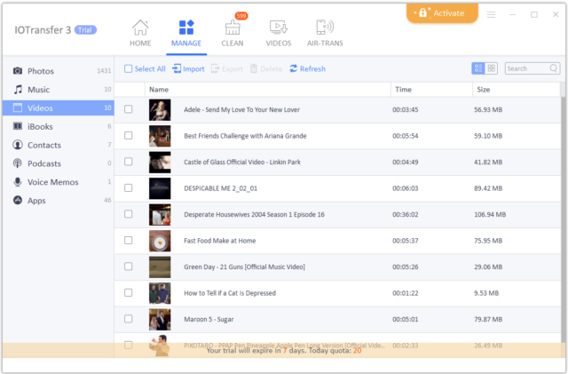 IOTransfer 3: il miglior amico per iPhone ed iPad! 5 iotransfer gestione