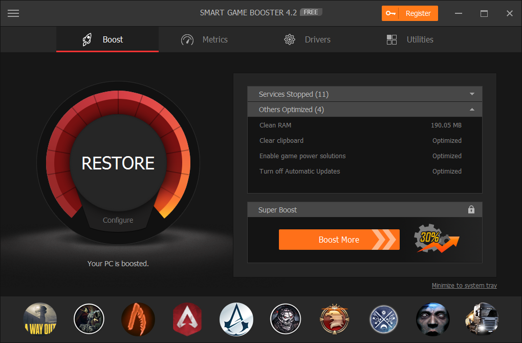 Smart Game Booster Aumentate Le Performance Del Vostro PC Nei Giochi